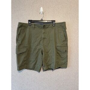 Chaps Mens Cargo Shorts Olive Green Size 40 Cotton Spandex Twill Utility Casual